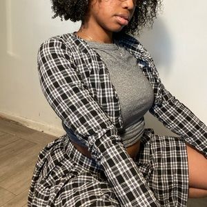 Pretty Little Thing PLT checkered plaid costume set skirt and jacket